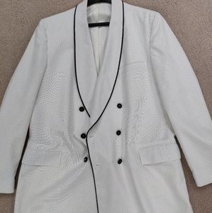 Vintage White Dbl Breasted Dinner Jacket Size 44L